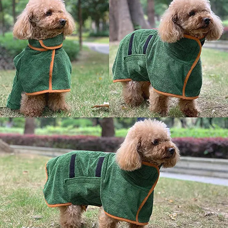 DryPaws™ Ultra Absorbent Dog Bathrobe | Fast-Drying Pet Towel Wrap