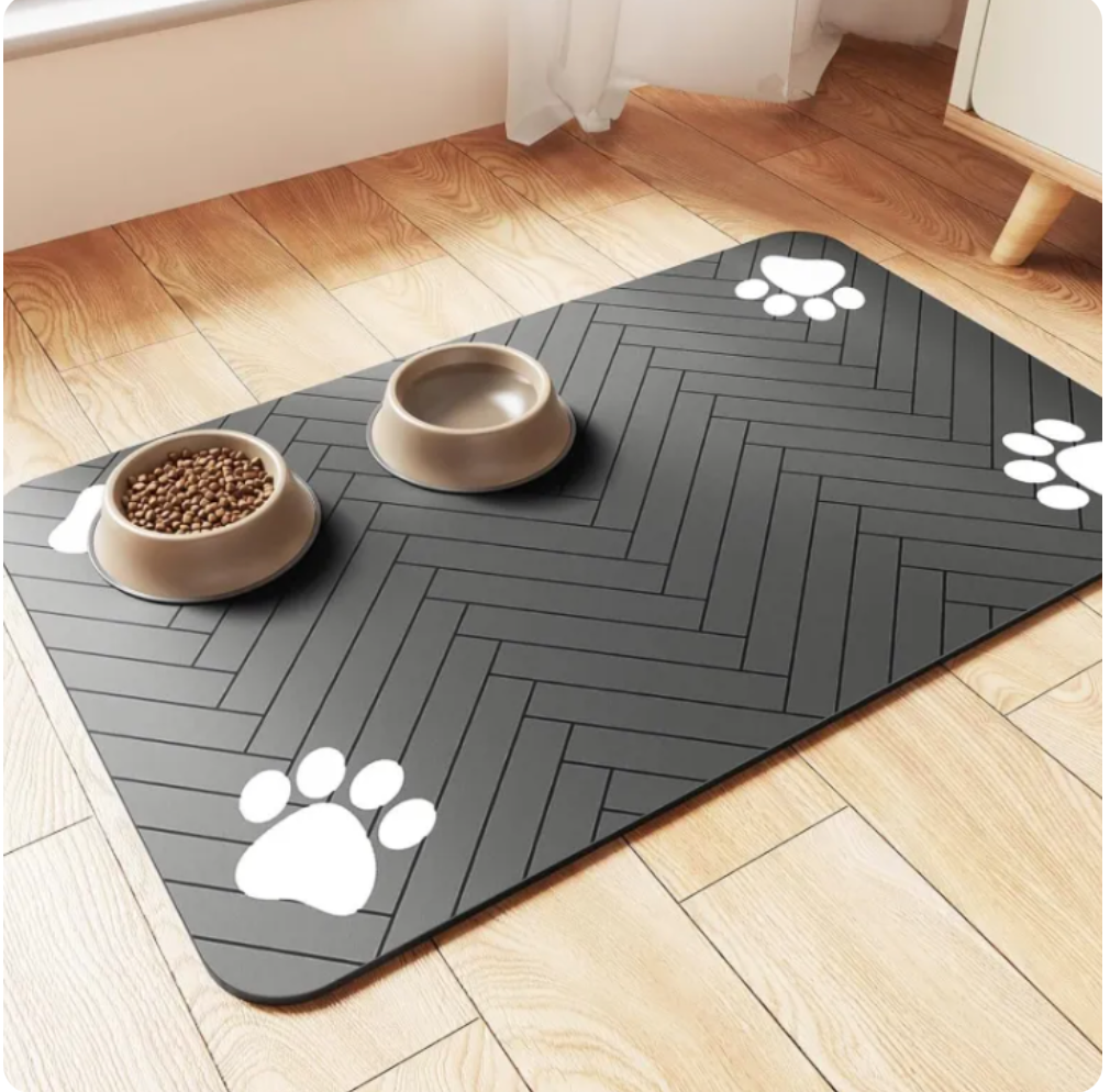 DryPaws™ Super Absorbent Pet Feeding Mat | Anti-Spill + Non-Slip