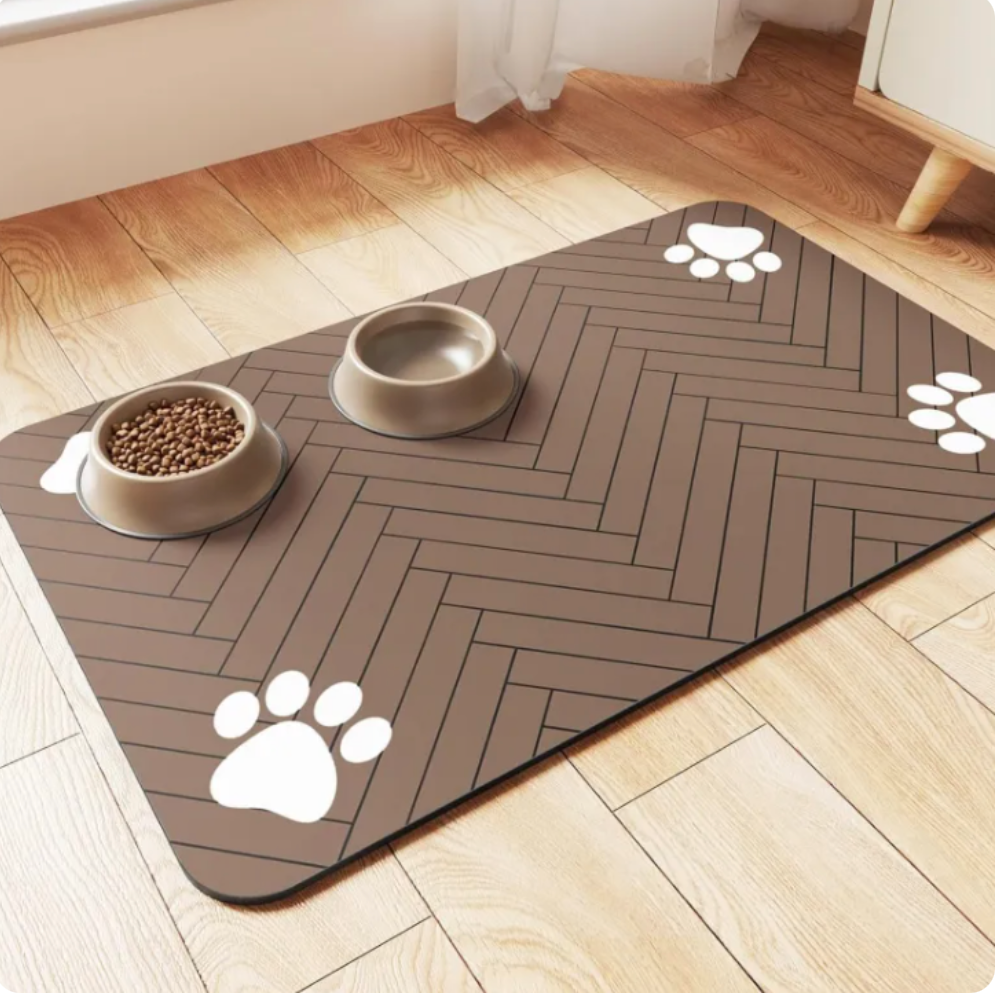 DryPaws™ Super Absorbent Pet Feeding Mat | Anti-Spill + Non-Slip