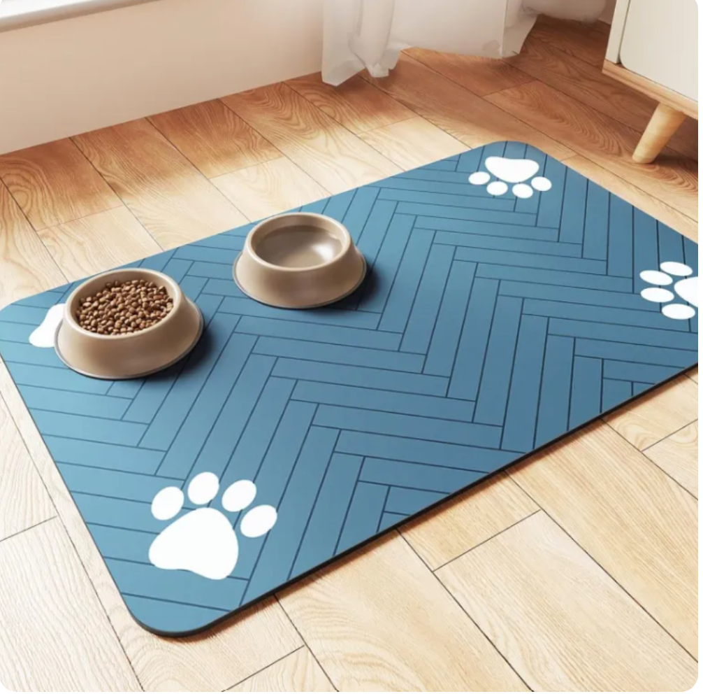 DryPaws™ Super Absorbent Pet Feeding Mat | Anti-Spill + Non-Slip