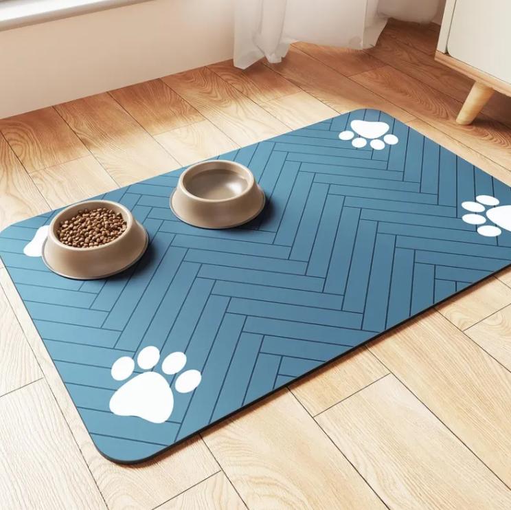 DryPaws™ Super Absorbent Pet Feeding Mat | Anti-Spill + Non-Slip