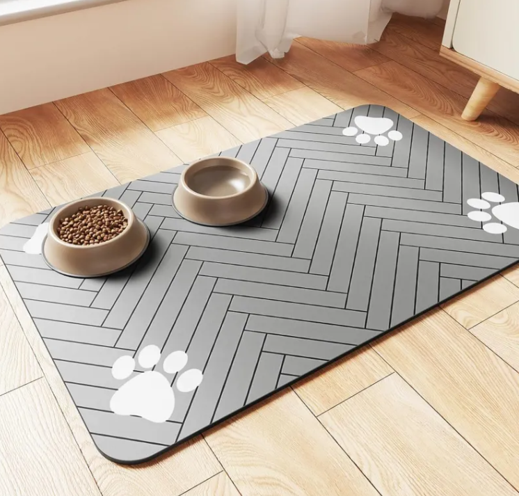 DryPaws™ Super Absorbent Pet Feeding Mat | Anti-Spill + Non-Slip