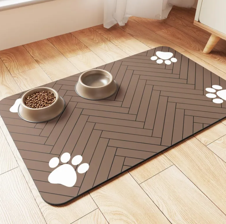 DryPaws™ Super Absorbent Pet Feeding Mat | Anti-Spill + Non-Slip