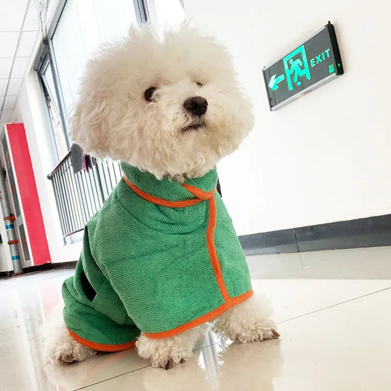 DryPaws™ Ultra Absorbent Dog Bathrobe | Fast-Drying Pet Towel Wrap